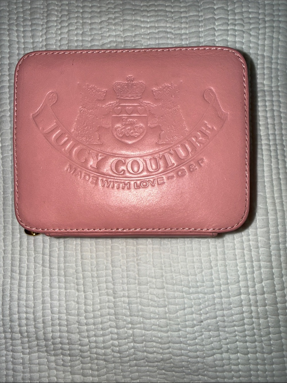 Juicy Couture Blush Pink Embossed Jewelry Box